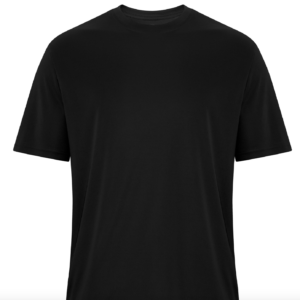 Polyester T-shirt in Black with Large Centred Logo
