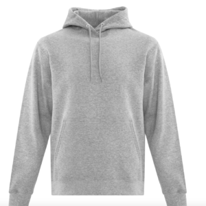 Cotton Hoodie in Athletic Grey LARGE CENTRED LOGO